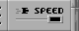 A slider with a "speed" label above it.