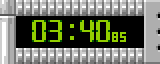 A timer with green 7-segment digits. It displays 03:40.85